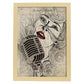 Poster de Chica cantando.Láminas de chicas con textos. Diseño de interiores para mujeres.-Artwork-Nacnic-A3-Marco Madera clara-Nacnic Estudio SL