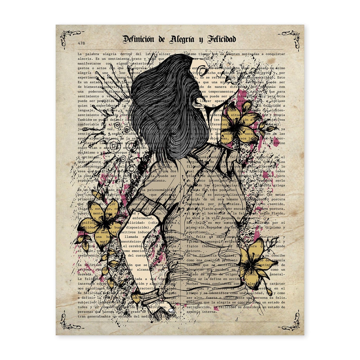 Poster de Chica primavera.Láminas de chicas con textos. Diseño de interiores para mujeres.-Artwork-Nacnic-A4-Sin marco-Nacnic Estudio SL