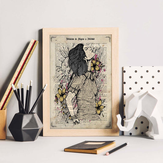 Poster de Chica primavera.Láminas de chicas con textos. Diseño de interiores para mujeres.-Artwork-Nacnic-Nacnic Estudio SL