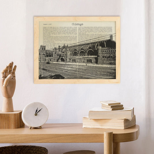 Poster de Chicago Coliseum. Láminas e ilustraciones de ciudades del mundo y monumentos famosos.-Artwork-Nacnic-Nacnic Estudio SL