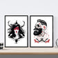 Poster de Chico chica rojo negro. Lámina decorativa de diseño.-Artwork-Nacnic-Nacnic Estudio SL