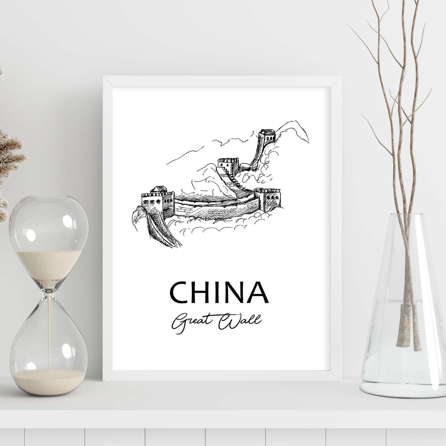 Poster de China - La gran muralla. Láminas con monumentos de ciudades.-Artwork-Nacnic-Nacnic Estudio SL