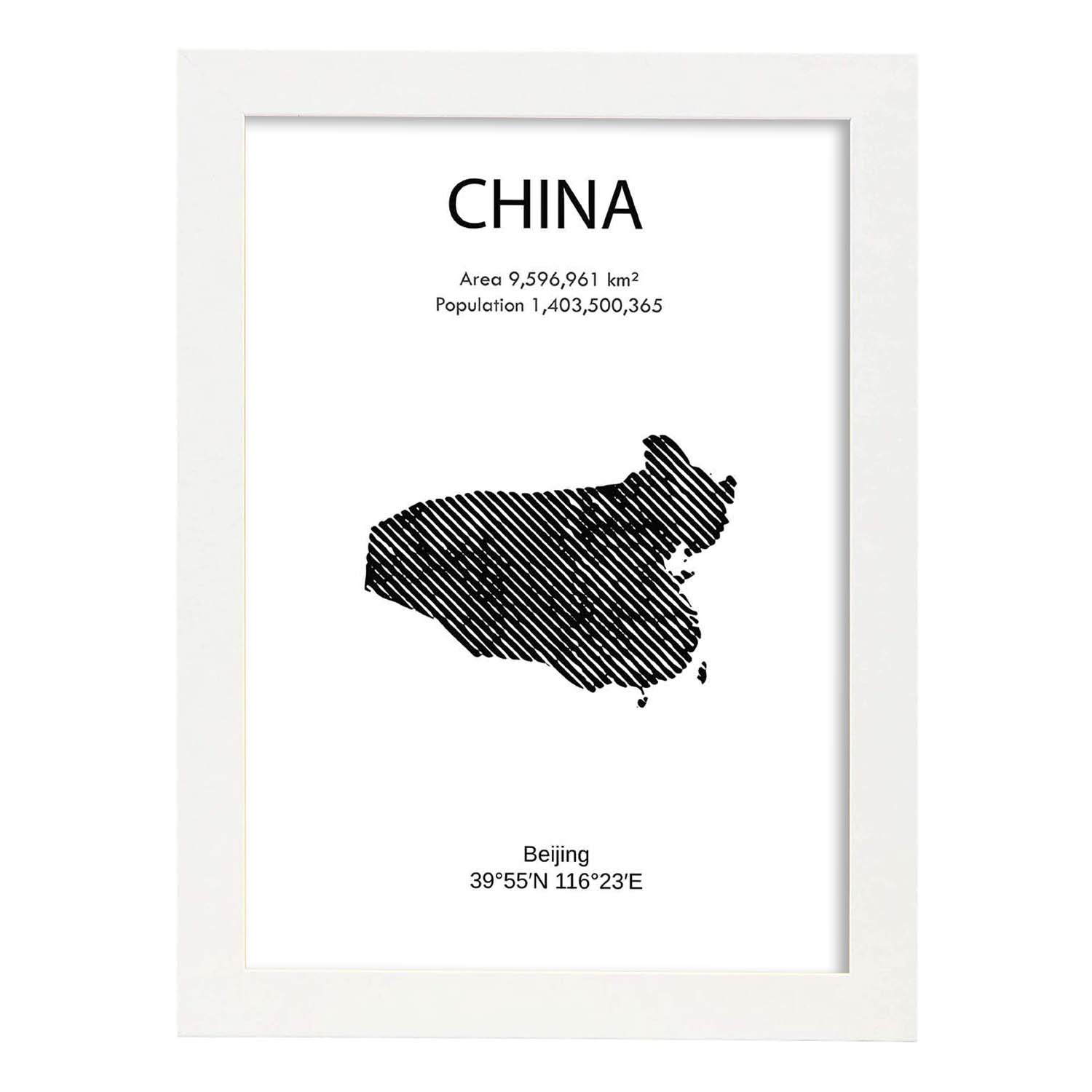 Poster de China. Láminas de paises y continentes del mundo.-Artwork-Nacnic-A3-Marco Blanco-Nacnic Estudio SL