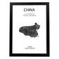 Poster de China. Láminas de paises y continentes del mundo.-Artwork-Nacnic-A3-Marco Negro-Nacnic Estudio SL