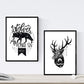 Poster de Ciervo y lobo. Lámina decorativa de diseño.-Artwork-Nacnic-Nacnic Estudio SL