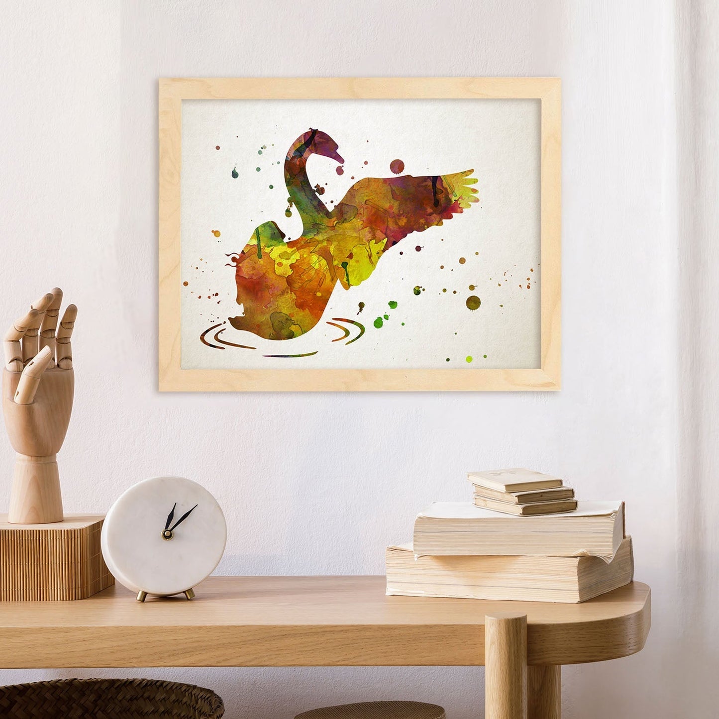 Poster de Cisne estilo acuarela. Láminas de animales con estilo acuarela-Artwork-Nacnic-Nacnic Estudio SL