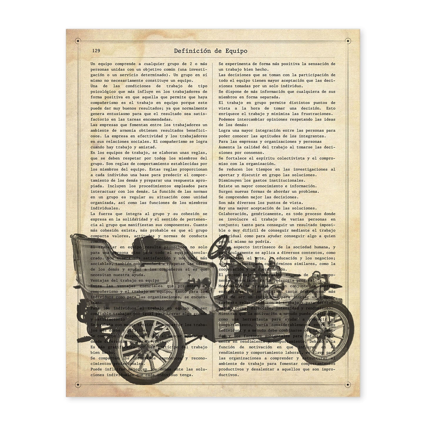 Poster de Coche antiguo. Láminas de vehículos con definiciones. Ilustraciones vintage de coches, motos, aviones, -Artwork-Nacnic-A4-Sin marco-Nacnic Estudio SL