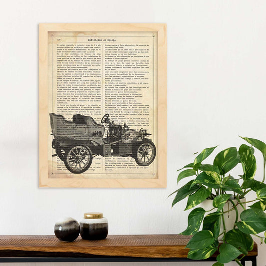 Poster de Coche antiguo. Láminas de vehículos con definiciones. Ilustraciones vintage de coches, motos, aviones, -Artwork-Nacnic-Nacnic Estudio SL