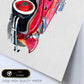 Poster de coches y vehículos. Lámina Coche rojo años 30 con imágenes iilustradas de coches vintage a todo color.-Artwork-Nacnic-Nacnic Estudio SL