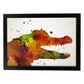 Poster de Cocodrilo estilo acuarela. Láminas de animales con estilo acuarela-Artwork-Nacnic-A3-Marco Negro-Nacnic Estudio SL