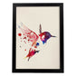 Poster de Colibrí con diseño acuarela. Mix de láminas con estilo acuarela-Artwork-Nacnic-A3-Marco Negro-Nacnic Estudio SL