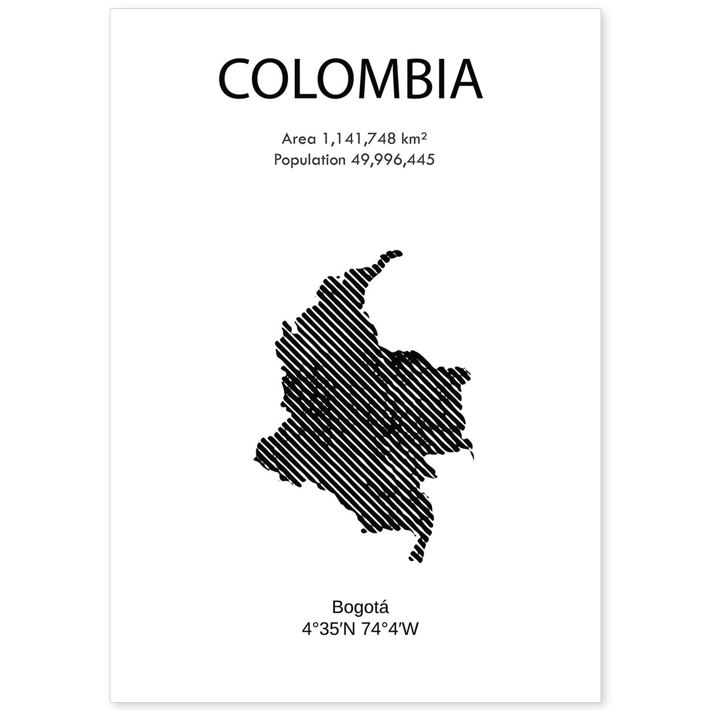Poster de Colombia. Láminas de paises y continentes del mundo.-Artwork-Nacnic-A4-Sin marco-Nacnic Estudio SL
