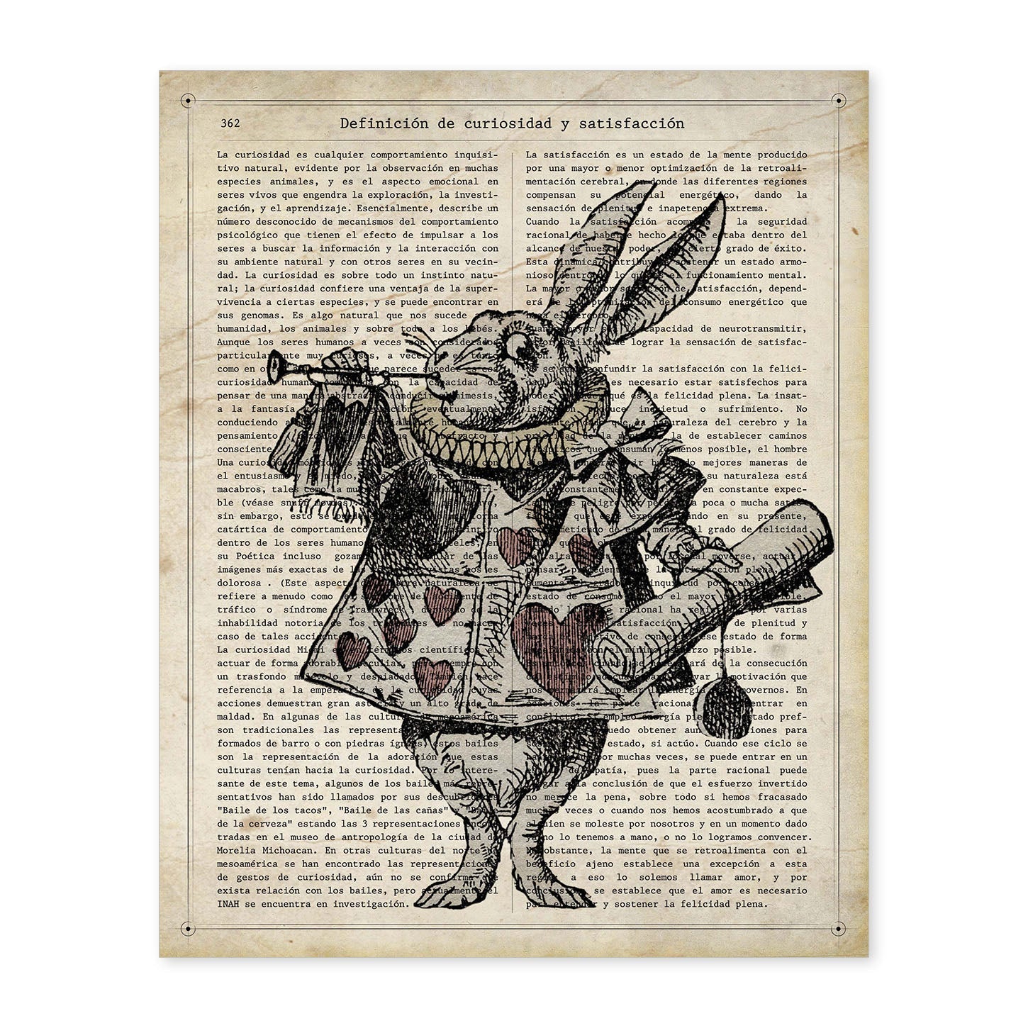 Poster de Conejo de Alicia. Láminas de Alicia en el Pais de las Maravillas.-Artwork-Nacnic-A4-Sin marco-Nacnic Estudio SL