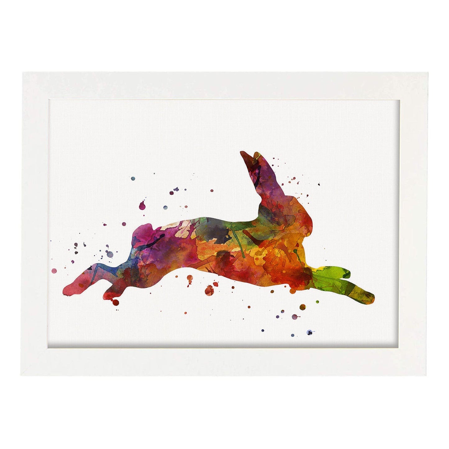 Poster de Conejo estilo acuarela. Láminas de animales con estilo acuarela-Artwork-Nacnic-A3-Marco Blanco-Nacnic Estudio SL