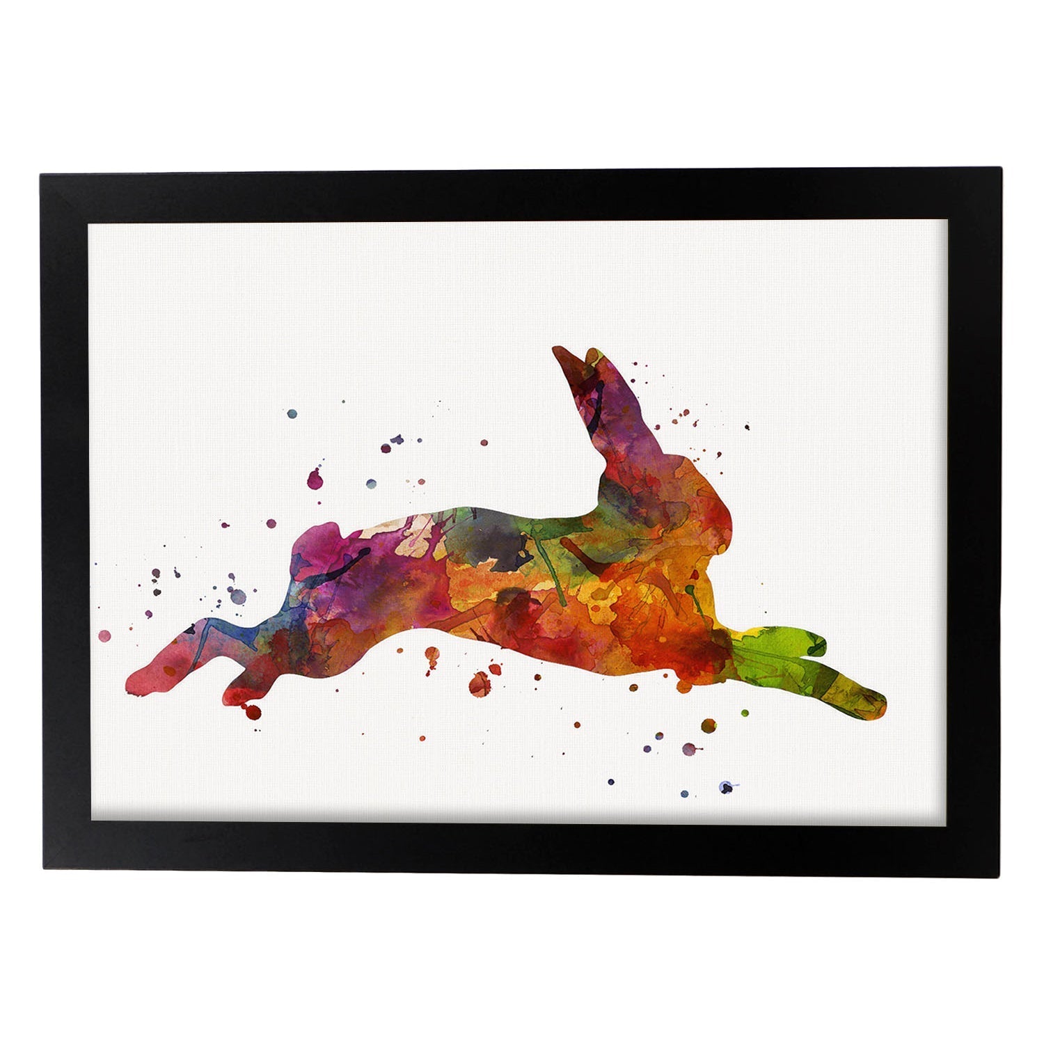 Poster de Conejo estilo acuarela. Láminas de animales con estilo acuarela-Artwork-Nacnic-A3-Marco Negro-Nacnic Estudio SL