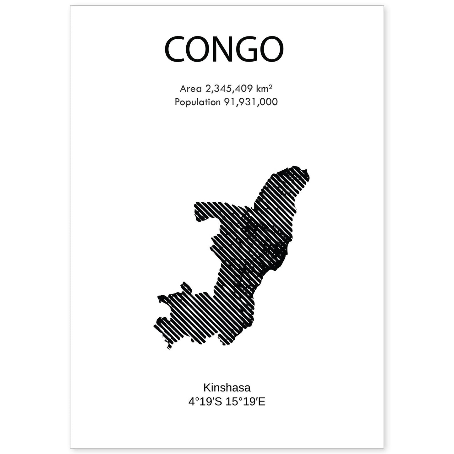 Poster de Congo. Láminas de paises y continentes del mundo.-Artwork-Nacnic-A4-Sin marco-Nacnic Estudio SL