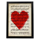 Poster de Corazon sobre partitura. Láminas de imágenes con partituras. Diseño de música para el hogar.-Artwork-Nacnic-A4-Marco Negro-Nacnic Estudio SL