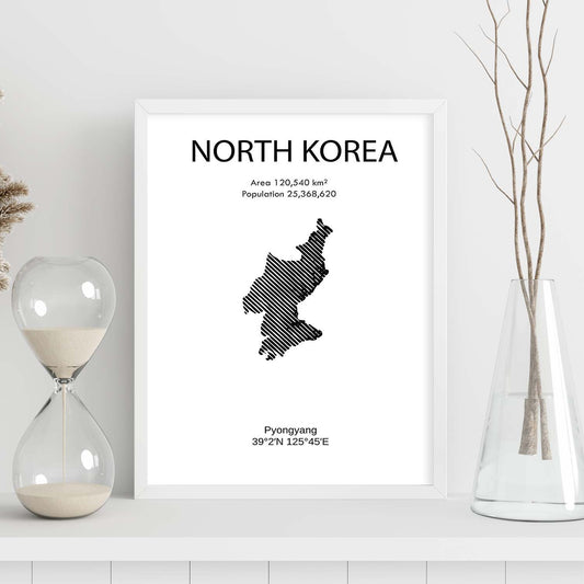 Poster de Corea del norte. Láminas de paises y continentes del mundo.-Artwork-Nacnic-Nacnic Estudio SL