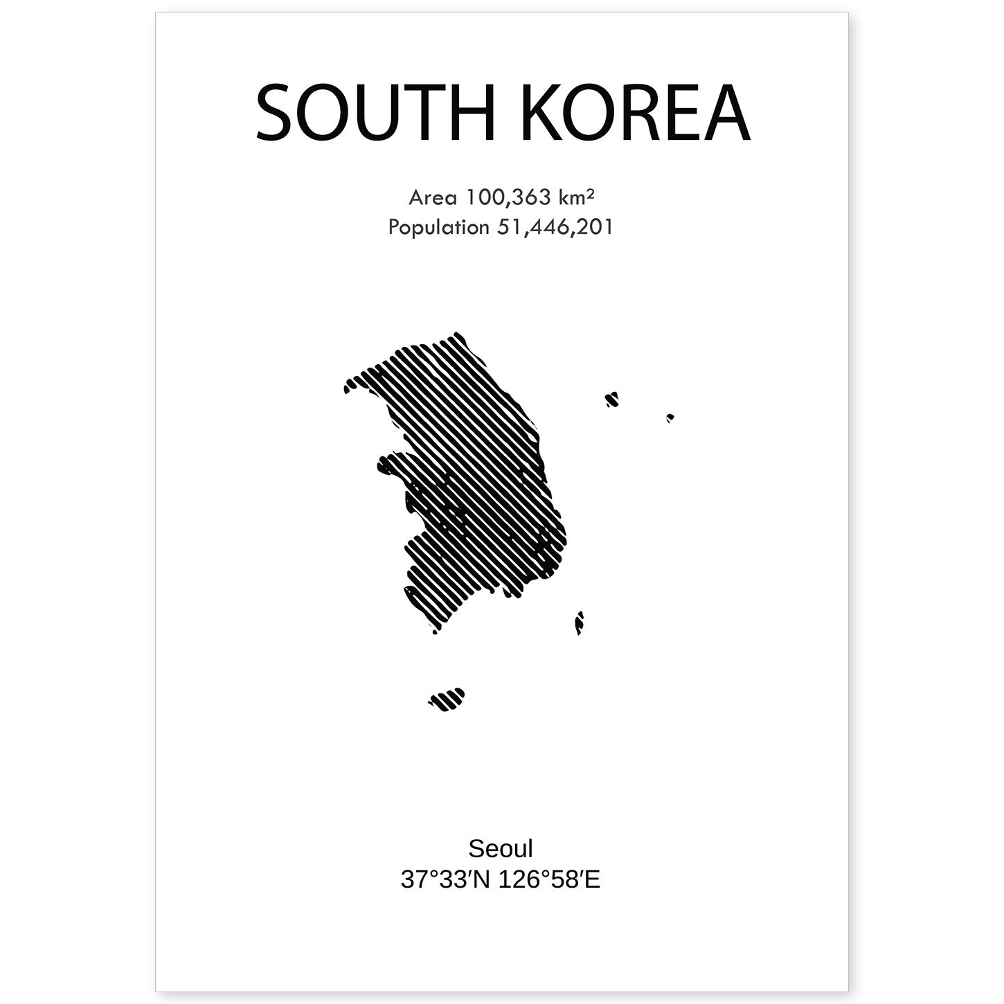 Poster de Corea del sur. Láminas de paises y continentes del mundo.-Artwork-Nacnic-A4-Sin marco-Nacnic Estudio SL