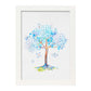 Poster de coronas florales. Lámina Arbol azul lila, ilustrada con diseños de flores, plantas, y animales.-Artwork-Nacnic-A3-Marco Blanco-Nacnic Estudio SL