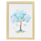 Poster de coronas florales. Lámina Arbol azul lila, ilustrada con diseños de flores, plantas, y animales.-Artwork-Nacnic-A4-Marco Madera clara-Nacnic Estudio SL