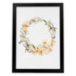 Poster de coronas florales. Lámina Corona floral amarilla, ilustrada con diseños de flores, plantas, y animales.-Artwork-Nacnic-A4-Marco Negro-Nacnic Estudio SL