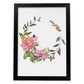 Poster de coronas florales. Lámina Corona floral mariposas, ilustrada con diseños de flores, plantas, y animales.-Artwork-Nacnic-A3-Marco Negro-Nacnic Estudio SL