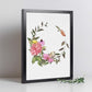 Poster de coronas florales. Lámina Corona floral mariposas, ilustrada con diseños de flores, plantas, y animales.-Artwork-Nacnic-Nacnic Estudio SL
