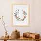 Poster de coronas florales. Lámina Corona floral naranjas, ilustrada con diseños de flores, plantas, y animales.-Artwork-Nacnic-Nacnic Estudio SL