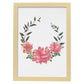Poster de coronas florales. Lámina Corona floral rosas, ilustrada con diseños de flores, plantas, y animales.-Artwork-Nacnic-A3-Marco Madera clara-Nacnic Estudio SL