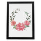Poster de coronas florales. Lámina Corona floral rosas, ilustrada con diseños de flores, plantas, y animales.-Artwork-Nacnic-A4-Marco Negro-Nacnic Estudio SL