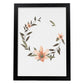 Poster de coronas florales. Lámina Corona floral salmon, ilustrada con diseños de flores, plantas, y animales.-Artwork-Nacnic-A3-Marco Negro-Nacnic Estudio SL