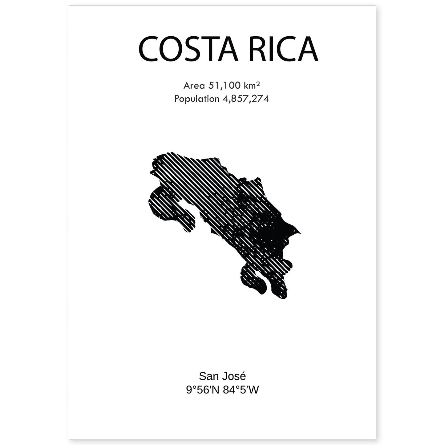 Poster de Costa Rica. Láminas de paises y continentes del mundo.-Artwork-Nacnic-A4-Sin marco-Nacnic Estudio SL