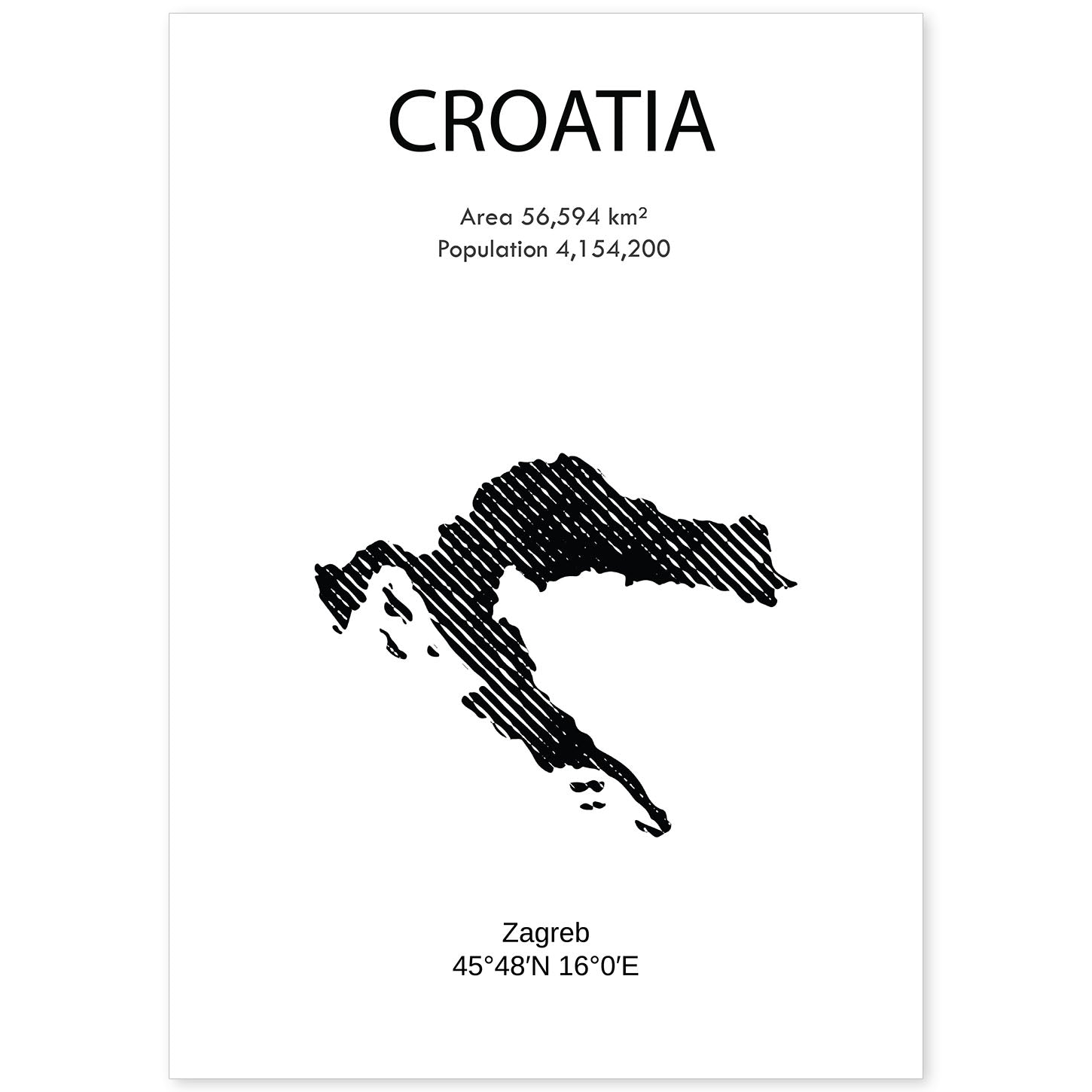 Poster de Croacia. Láminas de paises y continentes del mundo.-Artwork-Nacnic-A4-Sin marco-Nacnic Estudio SL