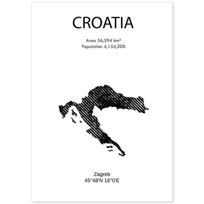 Poster de Croacia. Láminas de paises y continentes del mundo.-Artwork-Nacnic-A4-Sin marco-Nacnic Estudio SL