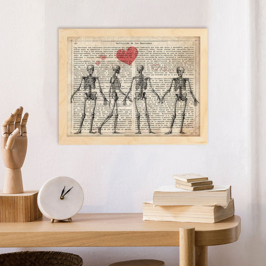 Poster de Cuatro esqueletos. Láminas de calaveras. Decoración de hogar.-Artwork-Nacnic-Nacnic Estudio SL