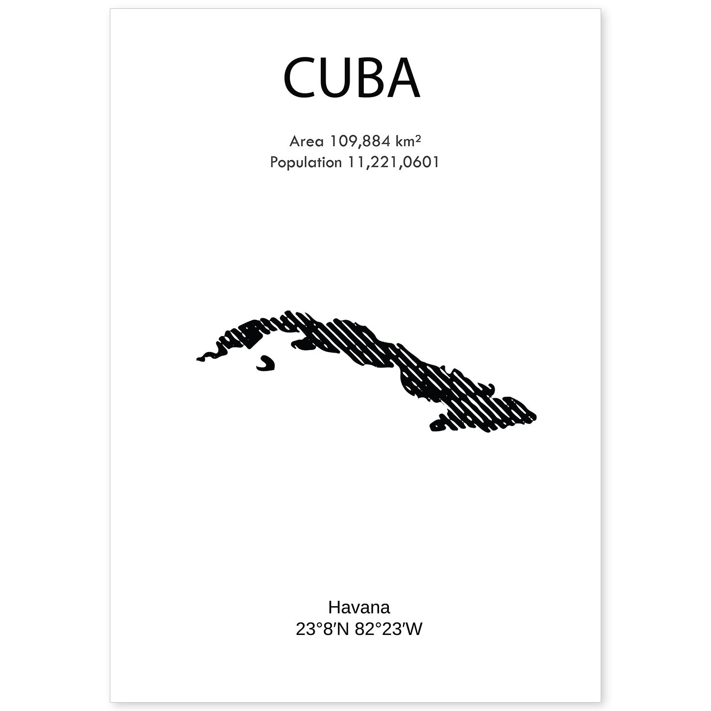 Poster de Cuba. Láminas de paises y continentes del mundo.-Artwork-Nacnic-A4-Sin marco-Nacnic Estudio SL
