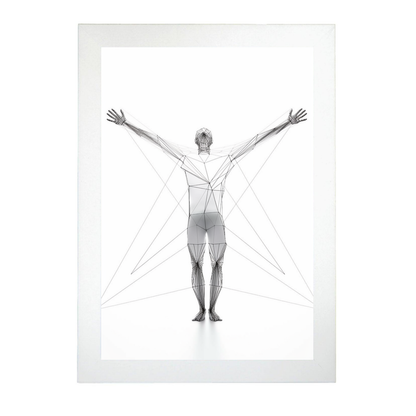 Póster Abstracto de Cuerpo en Línea Moderna