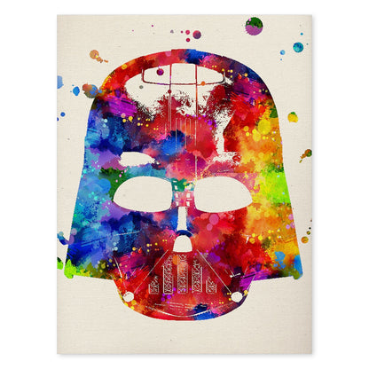 Poster de Darth vader estilo acuarela. Láminas de cine, películas, y actores. Posters de películas antiguas con estilo acuarela.-Artwork-Nacnic-A4-Sin marco-Nacnic Estudio SL