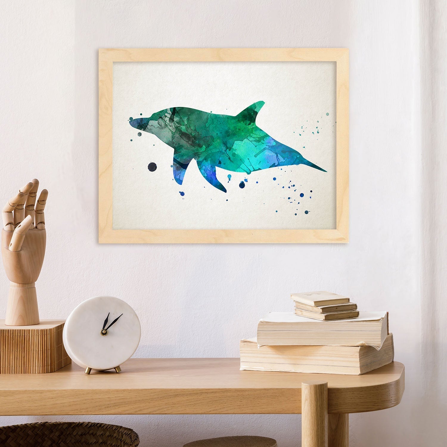 Poster de Delfín estilo acuarela. Láminas de animales con estilo acuarela-Artwork-Nacnic-Nacnic Estudio SL