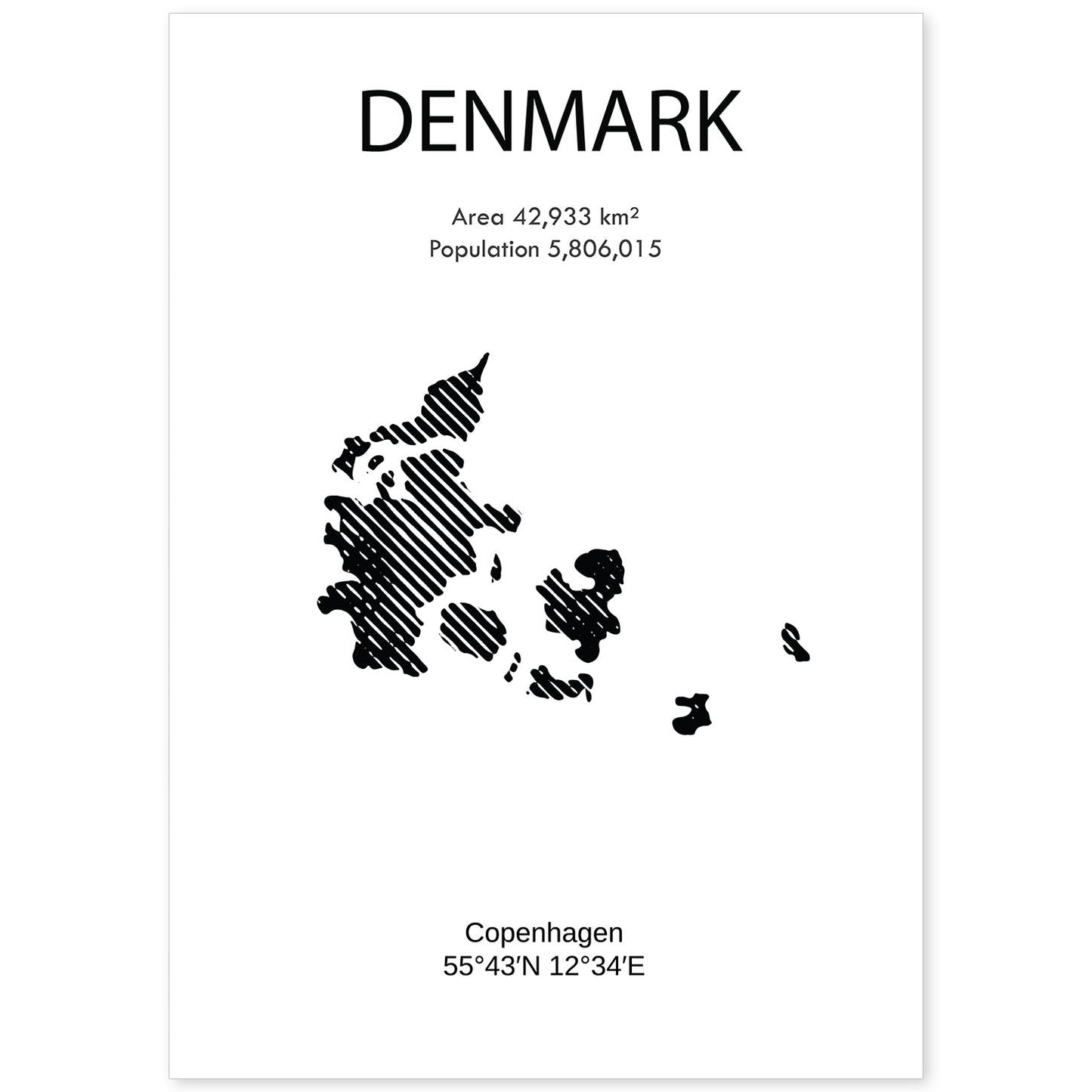 Poster de Dinamarca. Láminas de paises y continentes del mundo.-Artwork-Nacnic-A4-Sin marco-Nacnic Estudio SL