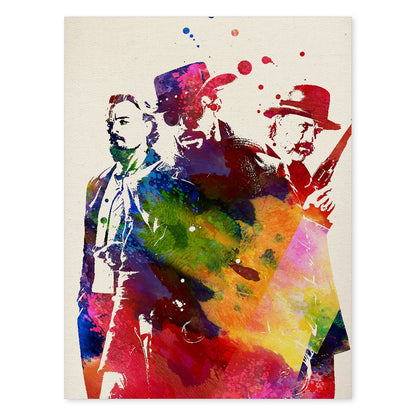 Poster de Django. Láminas de cine, películas, y actores. Posters de películas antiguas con estilo acuarela.-Artwork-Nacnic-A4-Sin marco-Nacnic Estudio SL