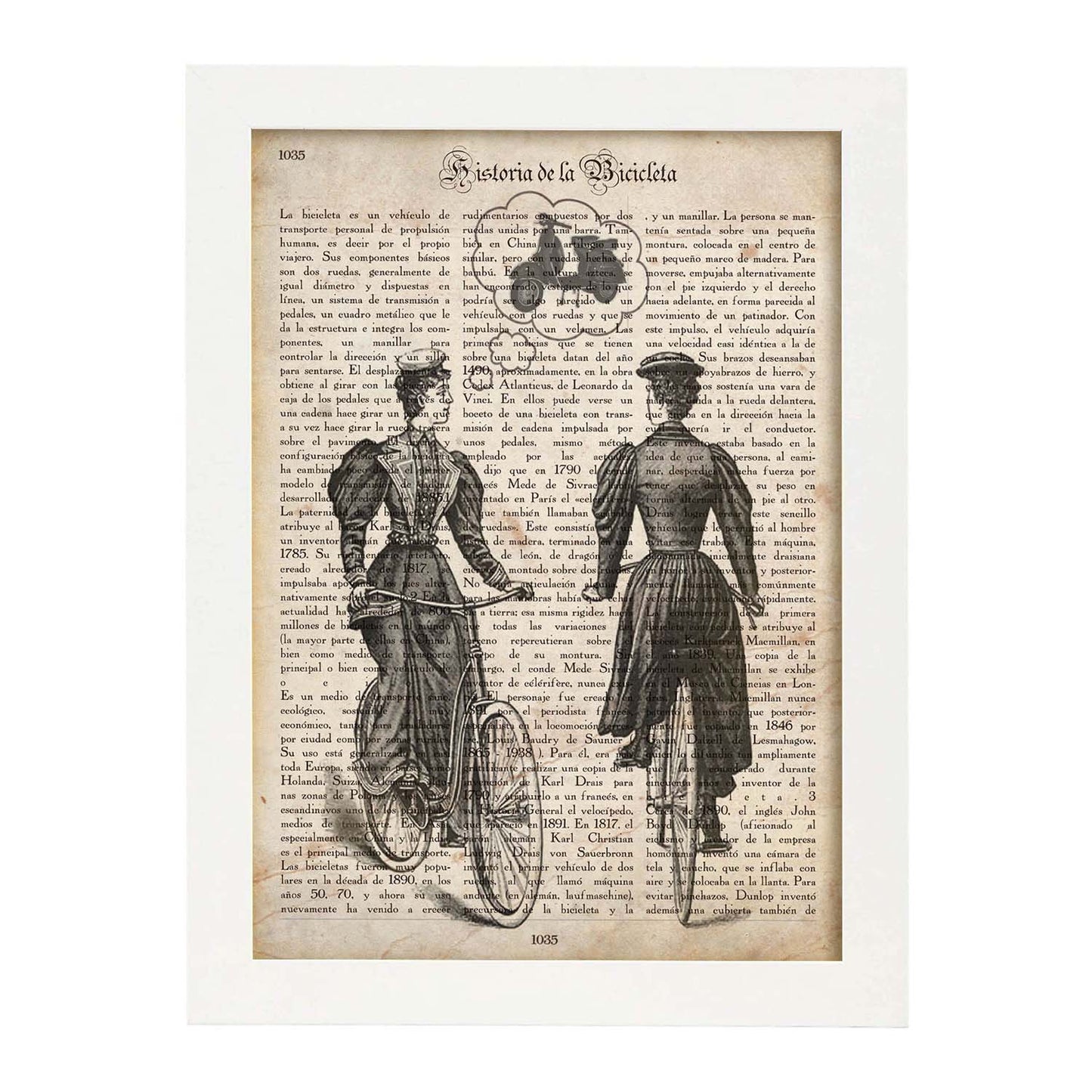 Poster de Dos mujeres y una bici. Láminas de bicicletas definiciones.-Artwork-Nacnic-Nacnic Estudio SL