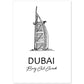 Poster de Dubai -Burj Al Arab. Láminas con monumentos de ciudades.-Artwork-Nacnic-A4-Sin marco-Nacnic Estudio SL