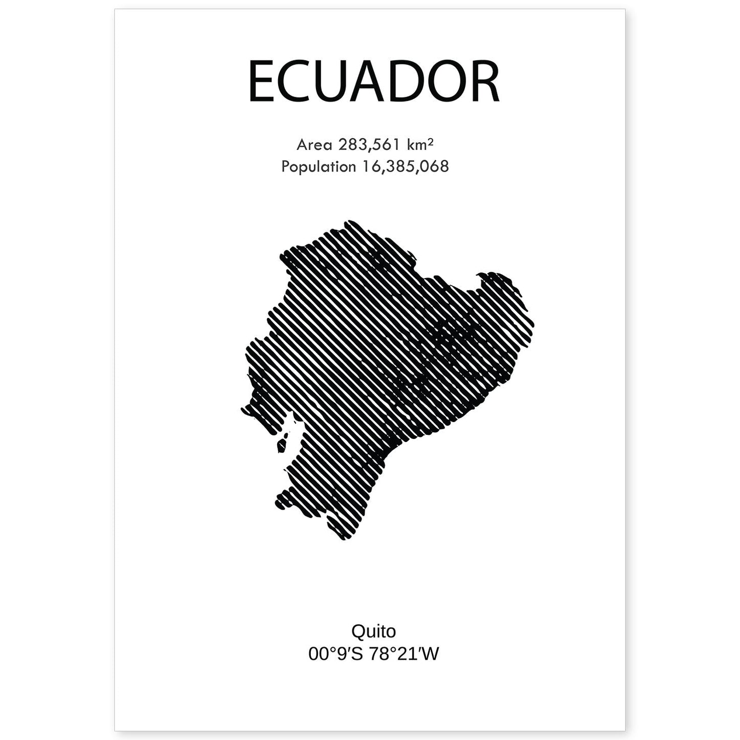 Poster de Ecuador. Láminas de paises y continentes del mundo.-Artwork-Nacnic-A4-Sin marco-Nacnic Estudio SL