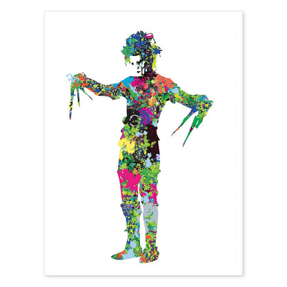 Poster de Eduardo Manostijeras estilo acuarela. Láminas de cine, películas, y actores. Posters de películas antiguas con estilo acuarela.-Artwork-Nacnic-A4-Sin marco-Nacnic Estudio SL