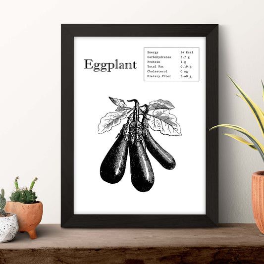 Poster de Eggplant. Láminas de frutas y verduras en inglés.-Artwork-Nacnic-Nacnic Estudio SL