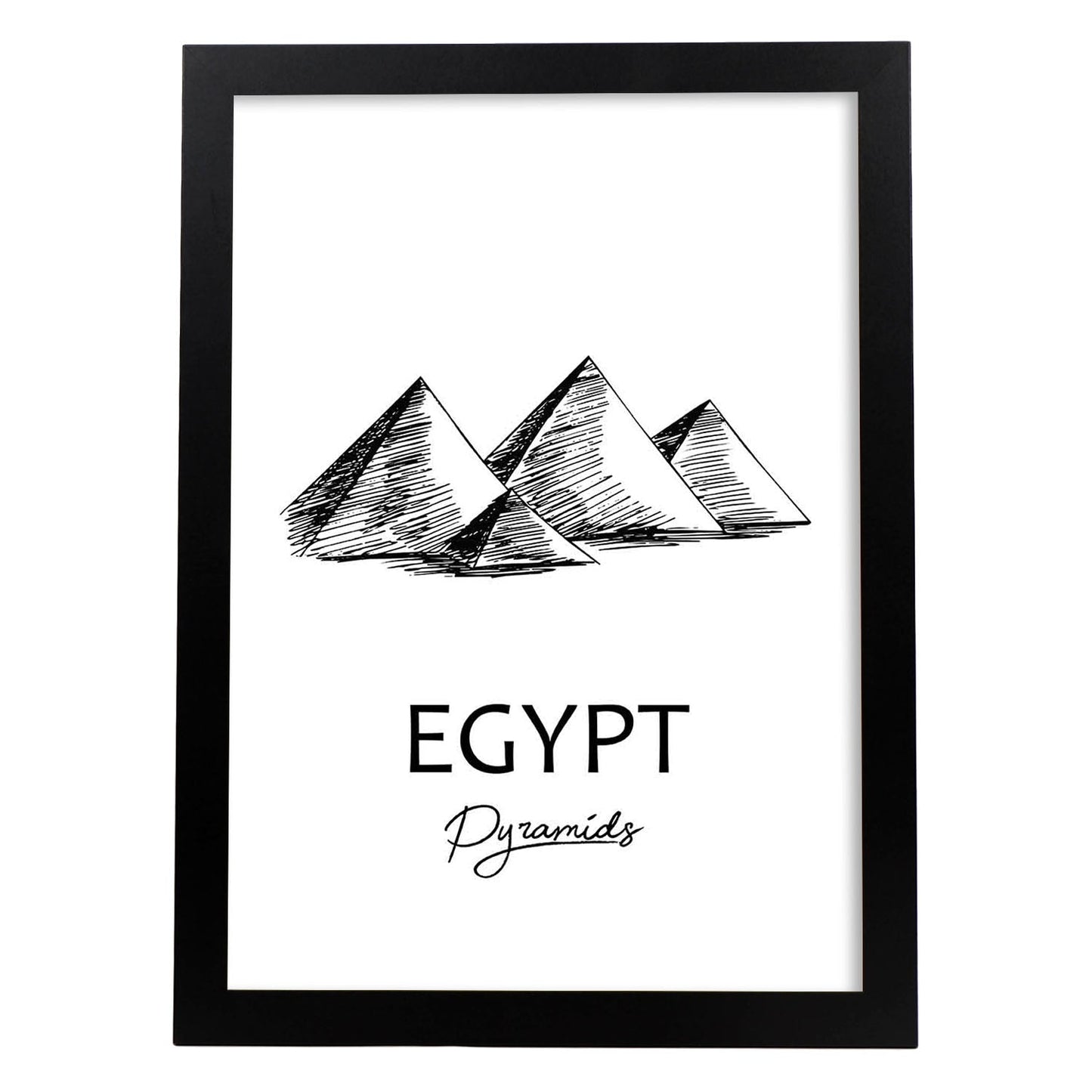 Poster de Egipto - Pirámides. Láminas con monumentos de ciudades.-Artwork-Nacnic-A3-Marco Negro-Nacnic Estudio SL
