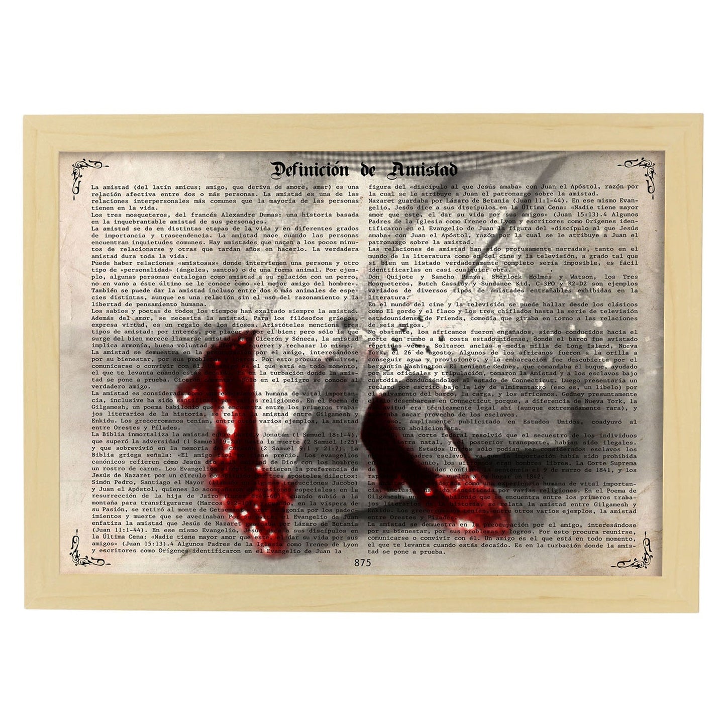 Poster de El Mago de Oz y los zapatos de Dorothy. Láminas de cine antiguo de Hollywood. Diseño de cine vintage con definiciones.-Artwork-Nacnic-A3-Marco Madera clara-Nacnic Estudio SL