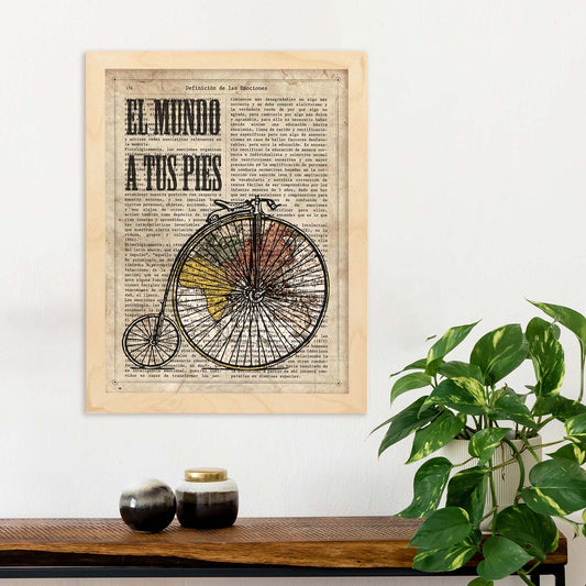 Poster de El mundo a tus pies. Láminas de bicicletas definiciones.-Artwork-Nacnic-Nacnic Estudio SL